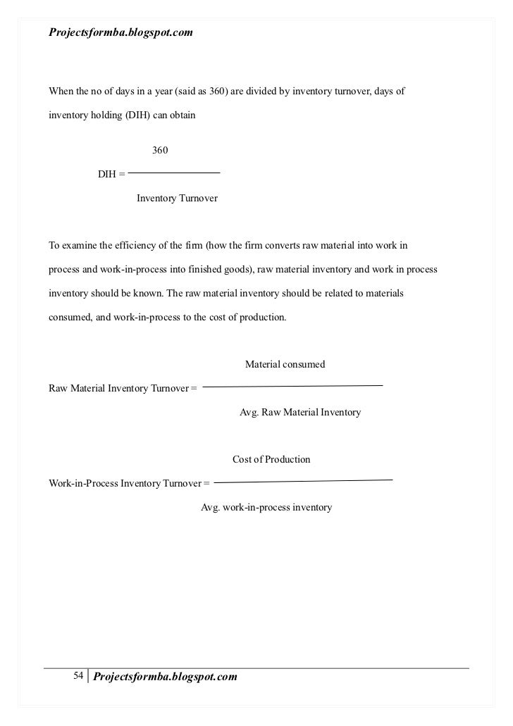 phd thesis on working capital management working capital management project